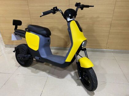 moto bicicleta electrica fisher amarilla 1